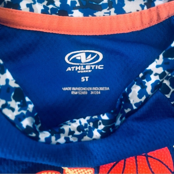 Athletic DriWorks casual blue graphic T-Shirt 5T patterned short sleeves - Picture 9 of 11